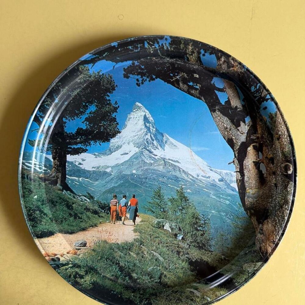 Vintage Matterhorn Switzerland Metal Serving Tray